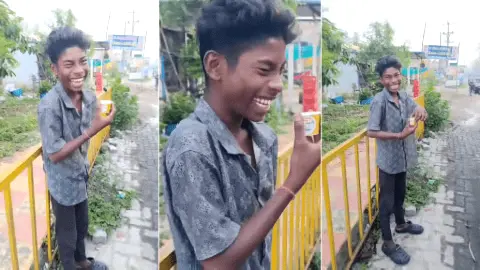 Thumbnail - Boy Drinking Tea and