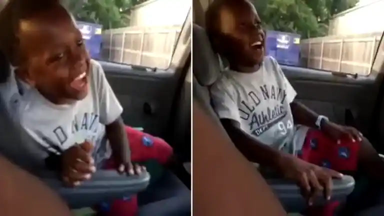 Black Kid Laughing in Car Meme Joyful Reaction Sound
