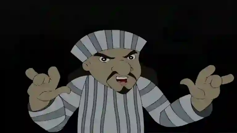 Villain Takia laughing while saying Chin Tapak Dam Dam in Dholakpur jail scene from Chhota Bheem